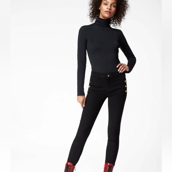 J brand vesper Zion denim jeans black gold buttons EuC 31 - Picture 2 of 10